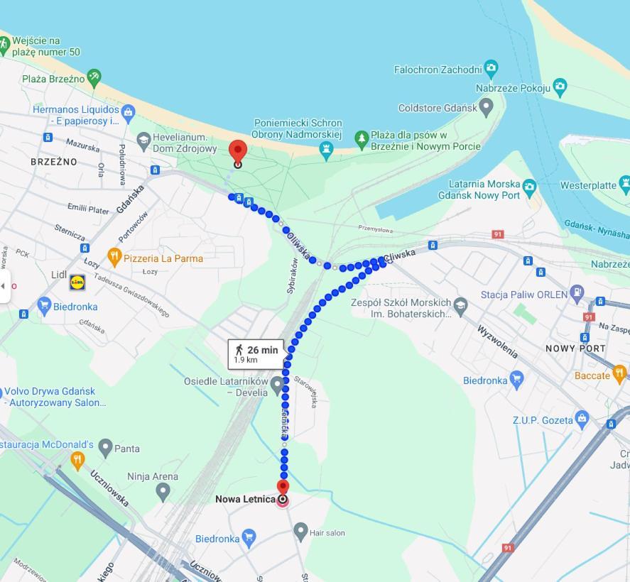 格但斯克Letnica Sypialnia & Salon - 2Km Do Plazy公寓 外观 照片